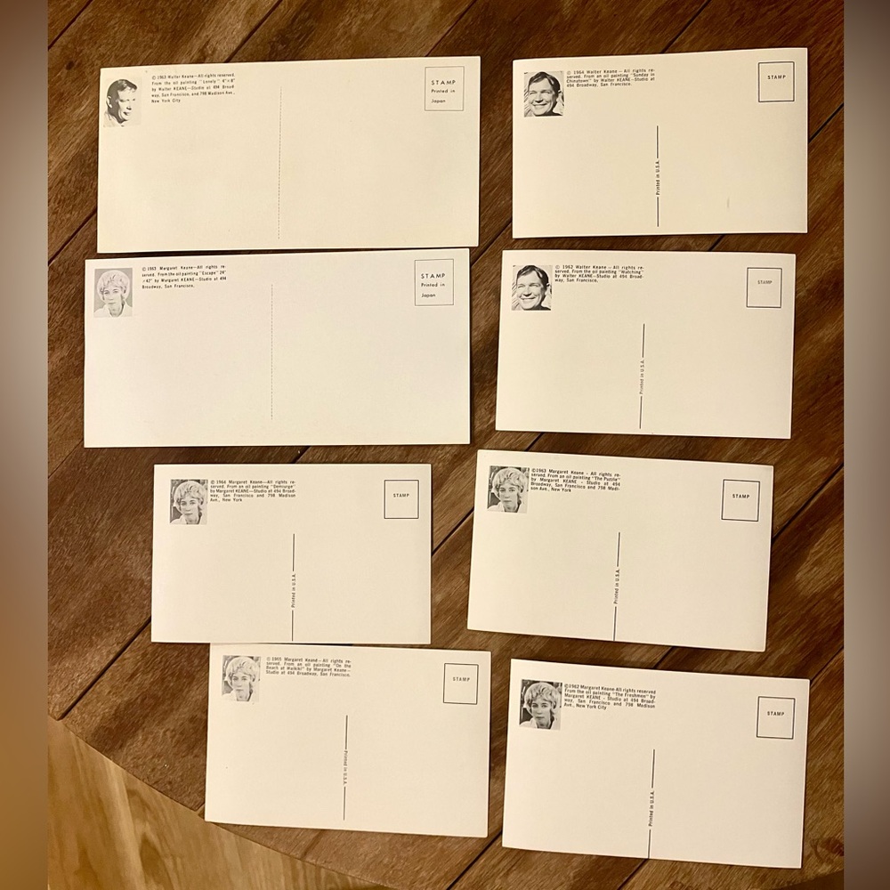 Collection of 8 Vintage Margaret & Walter Keane Postcards - Unused - Picture 3 of 3